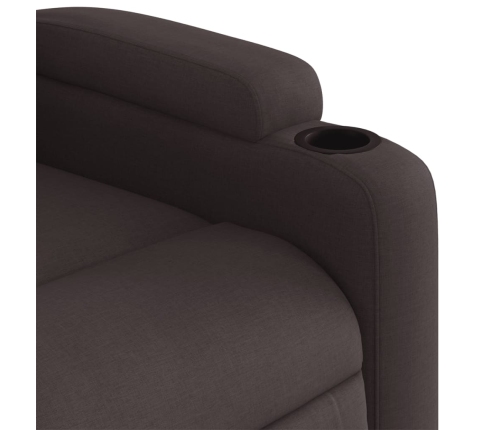 Sillón eléctrico reclinable elevable de tela marrón oscuro