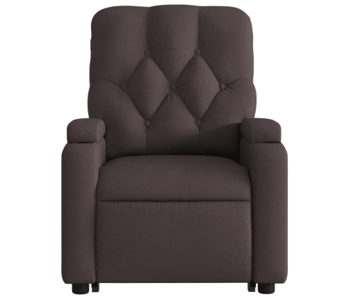 Sillón eléctrico reclinable elevable de tela marrón oscuro