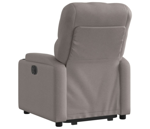 Sillón eléctrico reclinable elevable de tela gris taupe