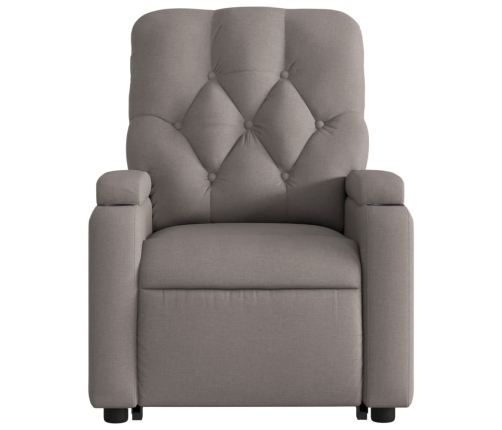 Sillón eléctrico reclinable elevable de tela gris taupe