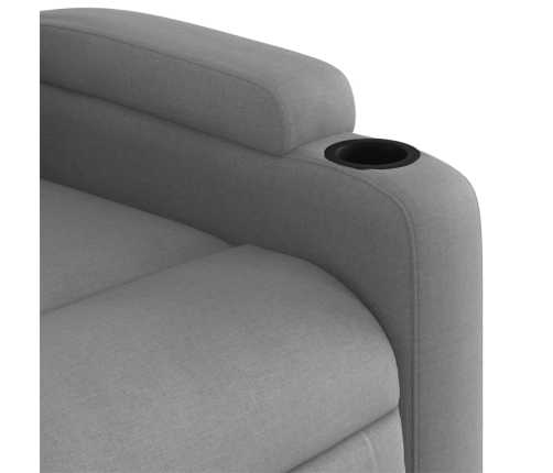 Sillón de masaje eléctrico reclinable elevable tela gris claro