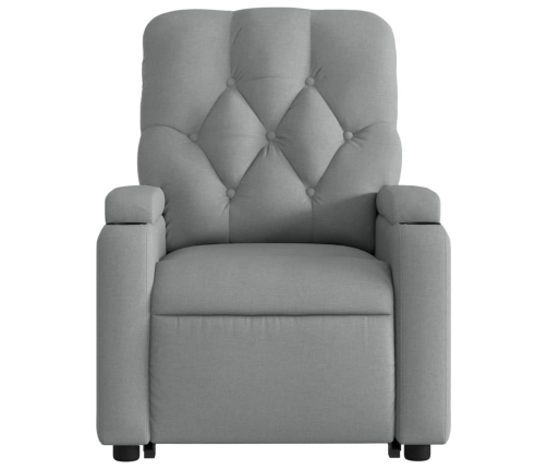 Sillón de masaje eléctrico reclinable elevable tela gris claro