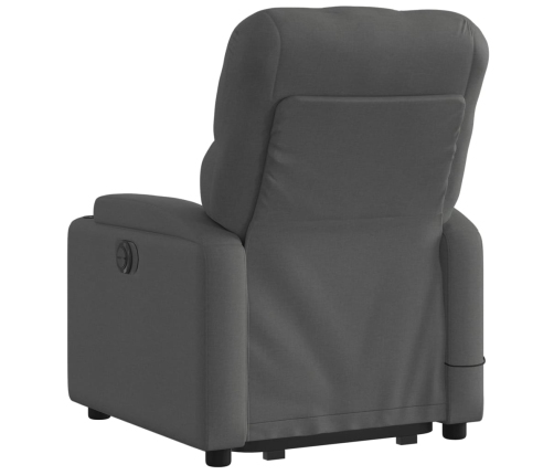 Sillón de masaje eléctrico reclinable elevable tela gris oscuro