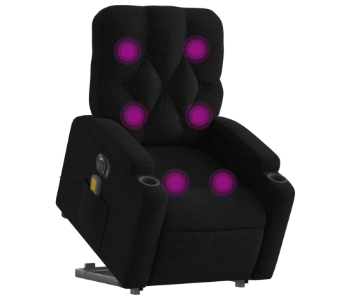 Sillón de masaje eléctrico reclinable elevable tela negro