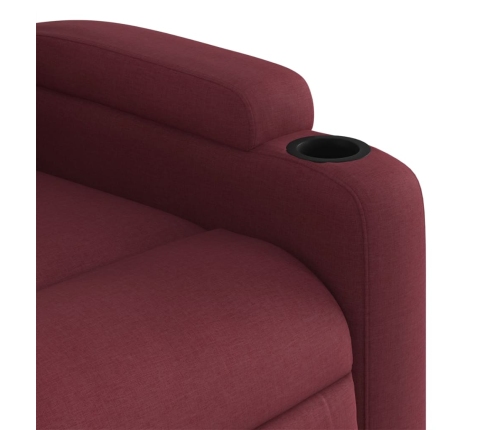 Sillón de masaje elevable eléctrico tela rojo tinto