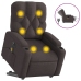 Sillón masaje eléctrico reclinable elevable tela marrón oscuro