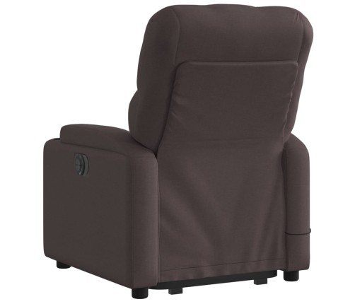 Sillón masaje eléctrico reclinable elevable tela marrón oscuro