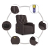 Sillón masaje eléctrico reclinable elevable tela marrón oscuro