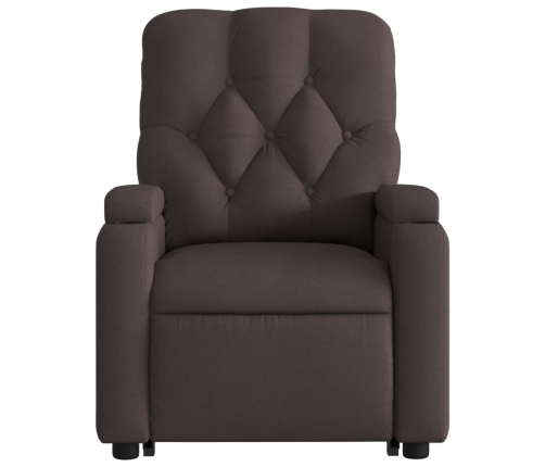 Sillón masaje eléctrico reclinable elevable tela marrón oscuro