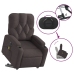 Sillón masaje eléctrico reclinable elevable tela marrón oscuro