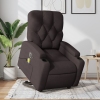 Sillón masaje eléctrico reclinable elevable tela marrón oscuro