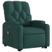 Sillón masaje eléctrico reclinable elevable tela verde oscuro