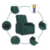 Sillón masaje eléctrico reclinable elevable tela verde oscuro