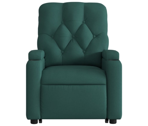 Sillón masaje eléctrico reclinable elevable tela verde oscuro