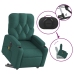 Sillón masaje eléctrico reclinable elevable tela verde oscuro