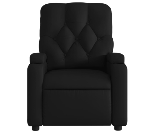 Sillón reclinable eléctrico de cuero sintético negro