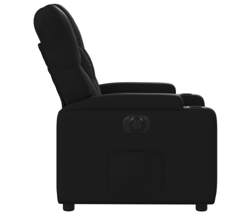 Sillón reclinable eléctrico de cuero sintético negro