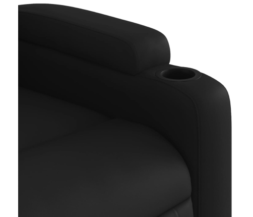 Sillón reclinable eléctrico de cuero sintético negro