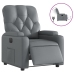 Sillón reclinable eléctrico de cuero sintético gris