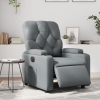 Sillón reclinable eléctrico de cuero sintético gris