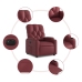 Sillón reclinable eléctrico de cuero sintético rojo tinto