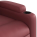 Sillón reclinable eléctrico de cuero sintético rojo tinto