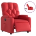 Sillón reclinable eléctrico de cuero sintético rojo