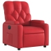 Sillón reclinable eléctrico de cuero sintético rojo