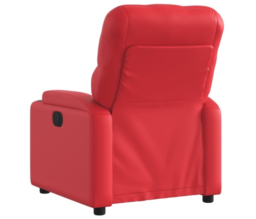 Sillón reclinable eléctrico de cuero sintético rojo