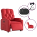 Sillón reclinable eléctrico de cuero sintético rojo