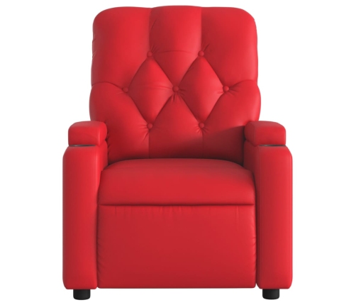 Sillón reclinable eléctrico de cuero sintético rojo