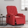 Sillón reclinable eléctrico de cuero sintético rojo