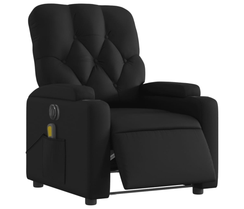 Sillón de masaje reclinable eléctrico cuero sintético negro