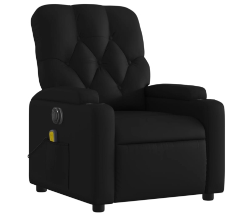 Sillón de masaje reclinable eléctrico cuero sintético negro