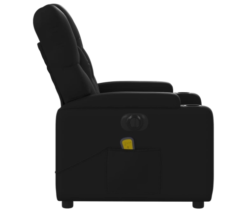 Sillón de masaje reclinable eléctrico cuero sintético negro