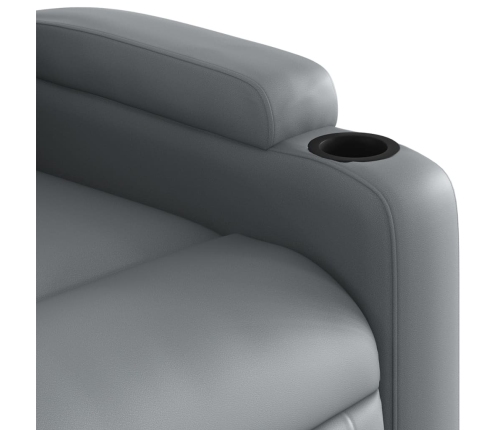 Sillón de masaje reclinable eléctrico cuero sintético gris