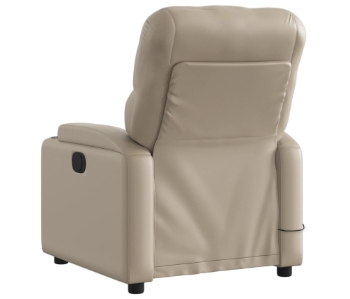 Sillón reclinable de masaje eléctrico cuero sintético capuchino