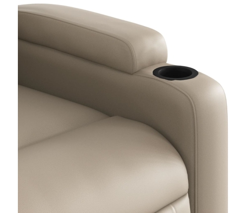 Sillón reclinable de masaje eléctrico cuero sintético capuchino