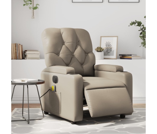 Sillón reclinable de masaje eléctrico cuero sintético capuchino