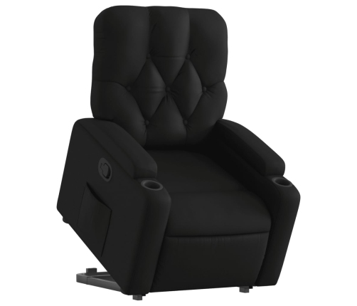 Sillón reclinable elevable cuero artificial negro