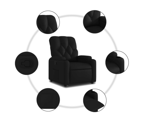 Sillón reclinable elevable cuero artificial negro