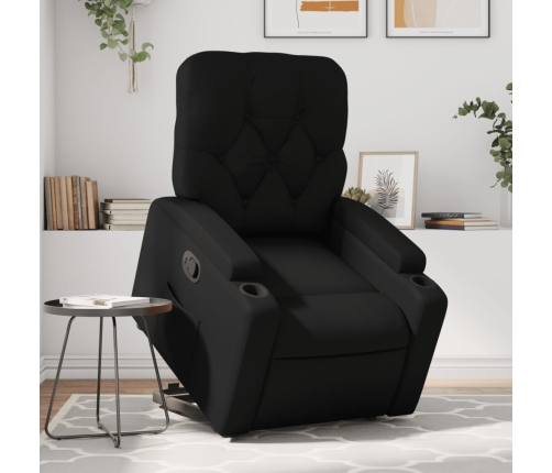 Sillón reclinable elevable cuero artificial negro