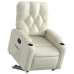 Sillón reclinable elevable cuero artificial color crema