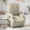 Sillón reclinable elevable cuero artificial color crema