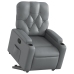 Sillón reclinable elevable cuero artificial gris