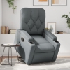 Sillón reclinable elevable cuero artificial gris