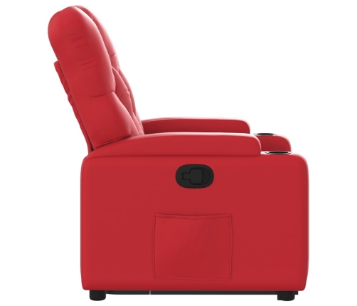 Sillón reclinable elevable cuero artificial rojo