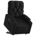 Sillón reclinable y elevable eléctrico cuero sintético negro