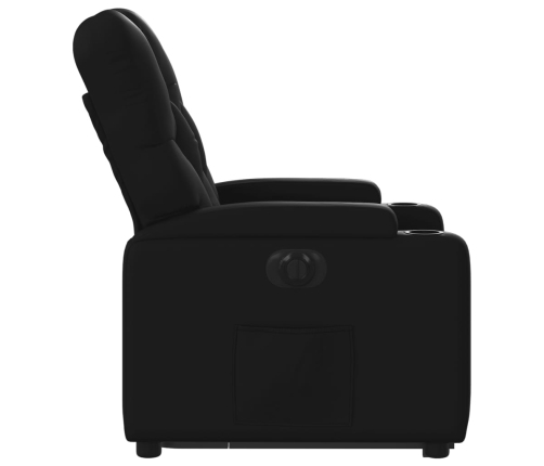 Sillón reclinable y elevable eléctrico cuero sintético negro