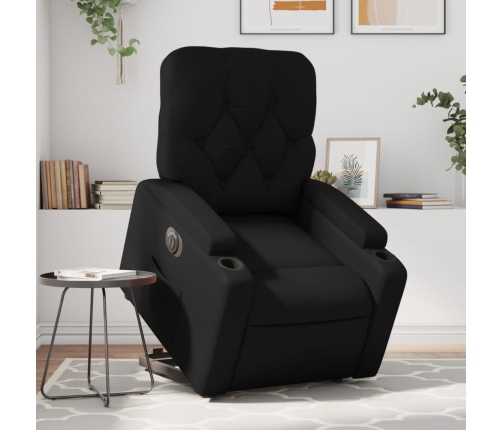 Sillón reclinable y elevable eléctrico cuero sintético negro